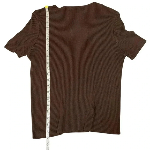 Classiques Entier Women Top Sweatshirt Scoop Neck Chocolate Brown L - Picture 7 of 8